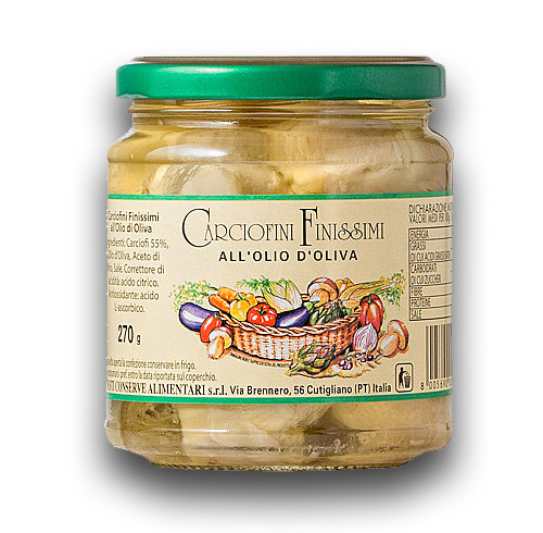 Little lobsters with “carciofini” preserved in oil “Nesti”